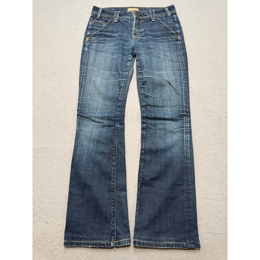 Yanuk Jeans Women's 28 Blue Dark Wash Bootcut Low Rise Relaxed Stretch Denim USA
